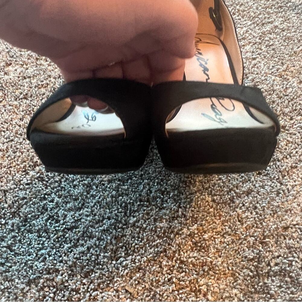 American Rag Black Block Heels w/ Ankle Straps Women's Size 7 WIDE Chunky Heel - Picture 6 of 11